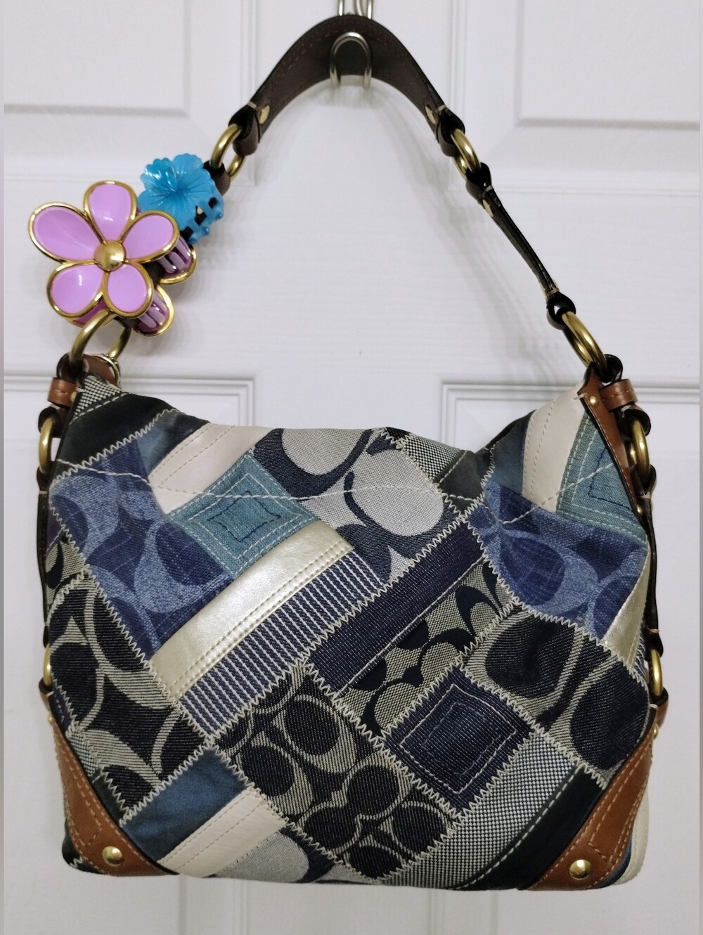Coach Denim Patchwork Carly & Coach Denim Wallet Y2K - Picture 3 of 14